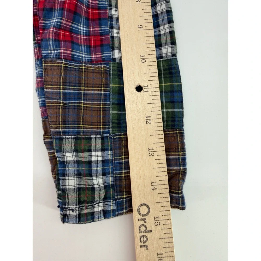 Gap Patchwork Blazer Boys 5T Red Blue Green Plaid Corduroy Elbow Patches Preppy